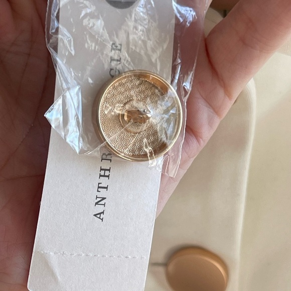 NWT Anthropologie Dolan Ponte White Military Blazer w/ Gold Buttons - Picture 7 of 12